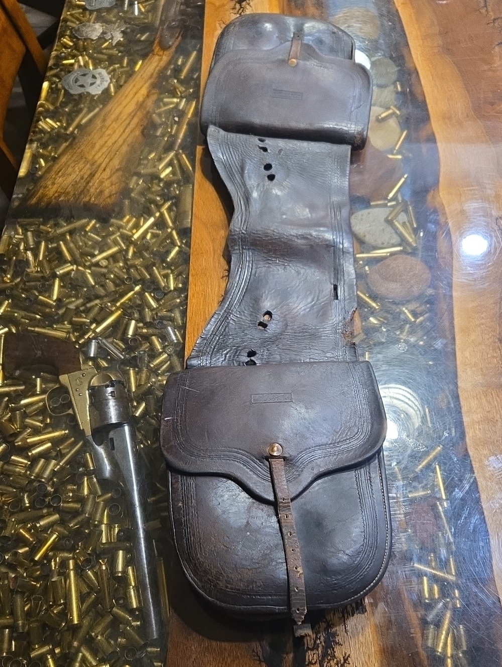 Classic Brown Leather Horse Saddle Or Motorcycle Bag.